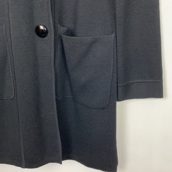J.Crew S Coat Cardigan Black Merino Wool Vintage - Picture 10 of 13